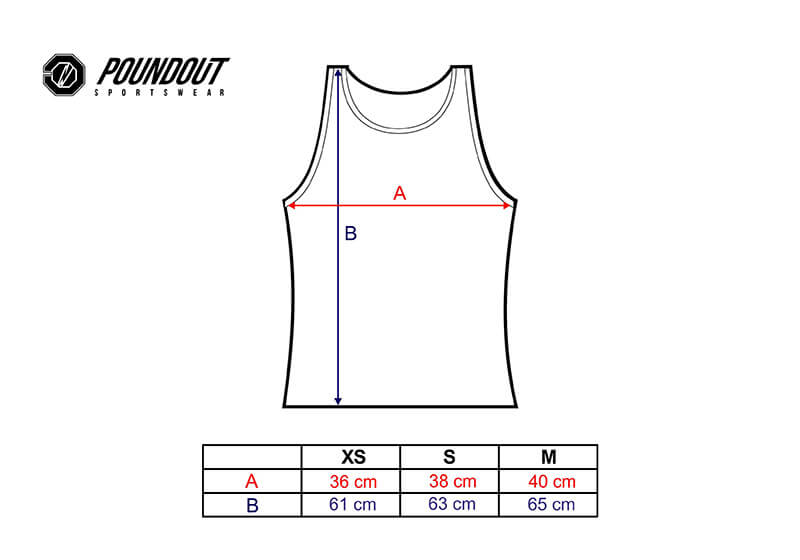 Tank Top damski Poundout tabela wymiarów