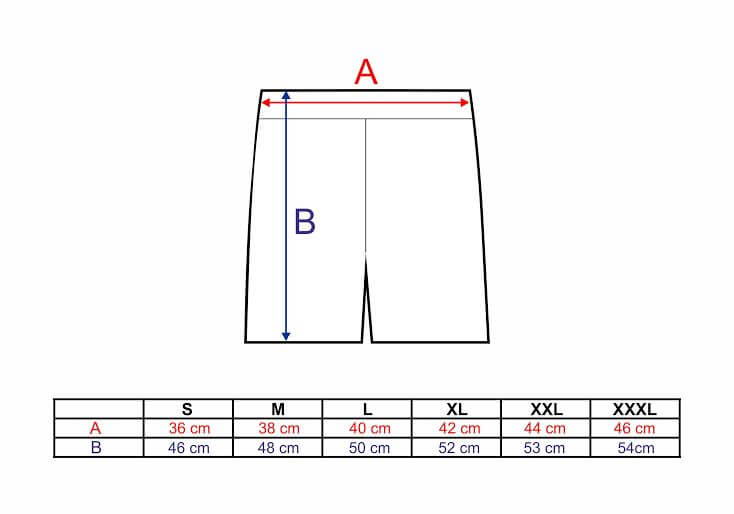 Poundout Short Pants SQUAT PRO size chart