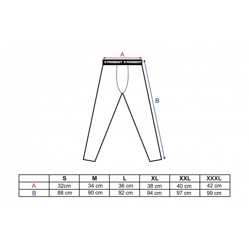 Poundount - Men's Leggings size chart