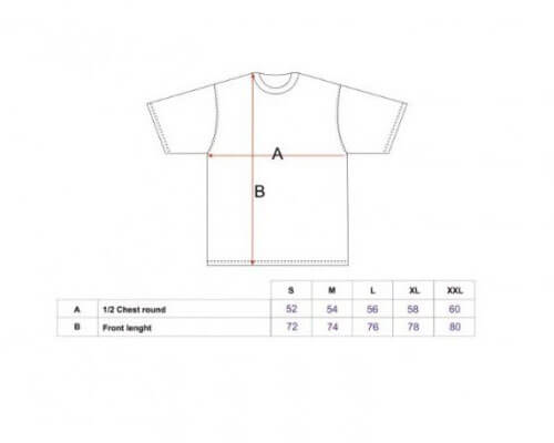 Poundout T-Shirt KOCUR size chart