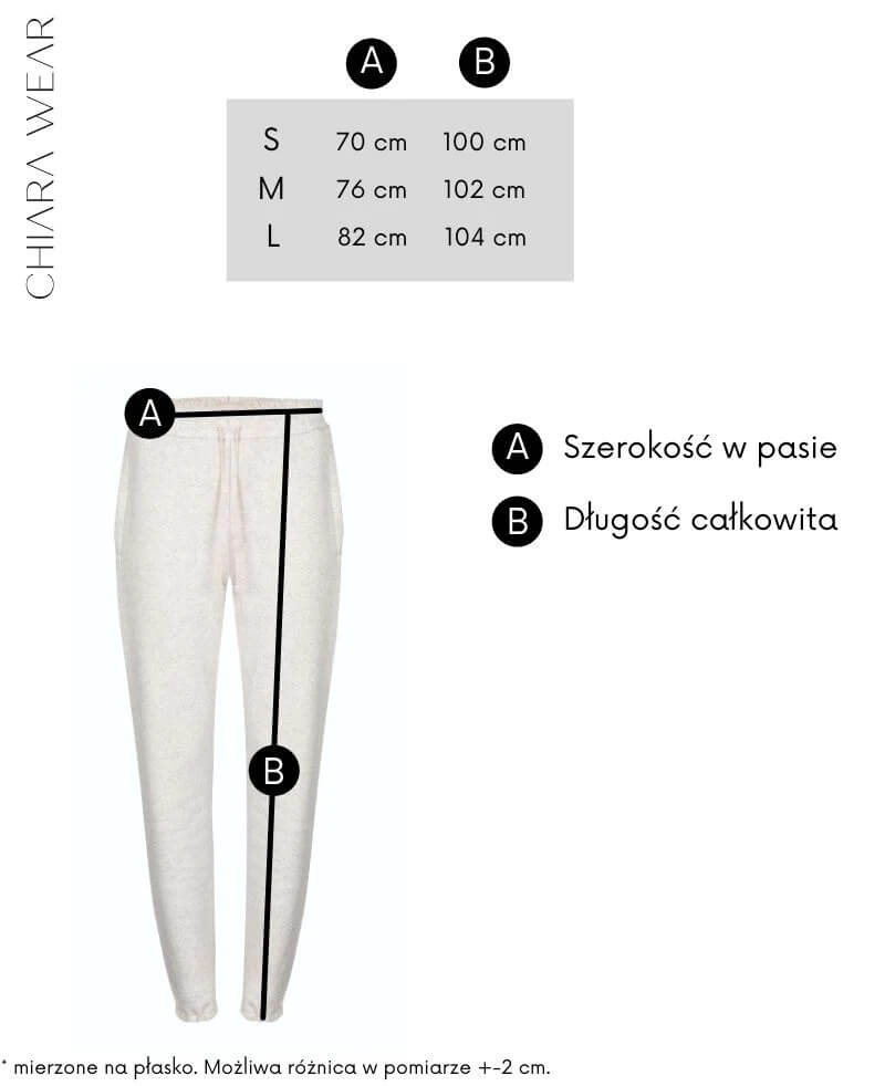 Chiara Wear Spodnie dresowe joggery konopia tabela wymiarów