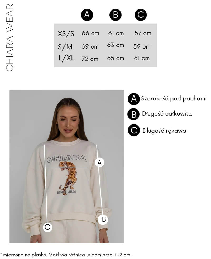 Chiara Wear Bluza oversize Retro Tiger tabela wymiarów
