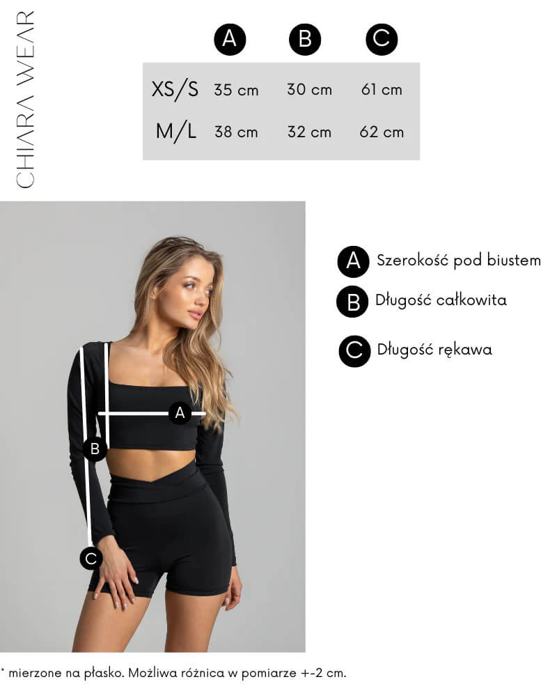 Chiara Wear Crop Top Patricia tabela wymiarów