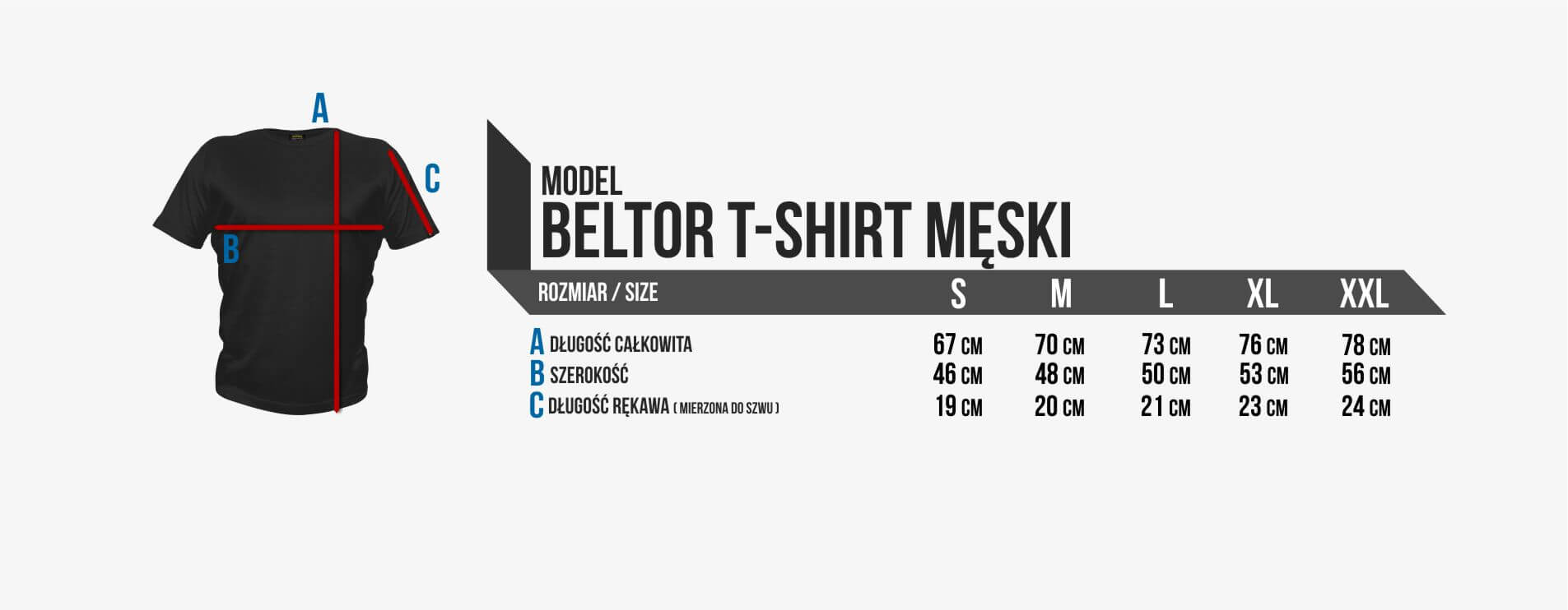 Beltor t-shirt Octagon wymiary