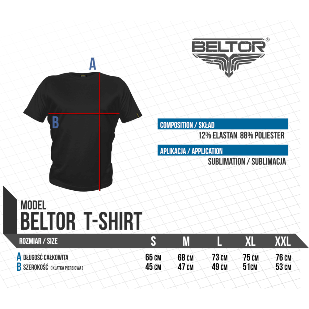 Beltor T-Shirt Urban Camo tabela wymiarów