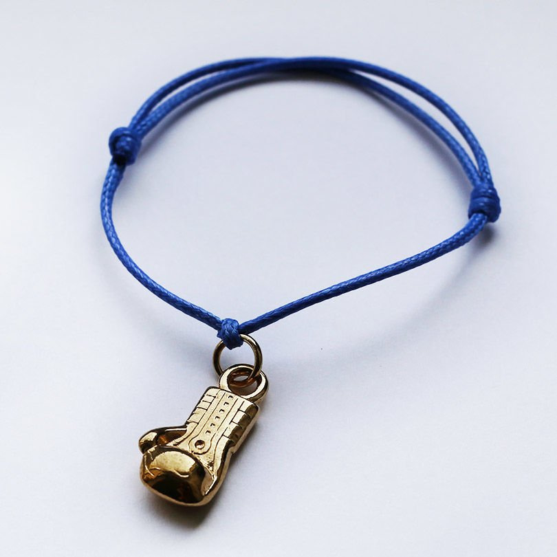 Fit Kolekcja BOXING GLOVE String Bracelet Blue & Gold blue and gold
