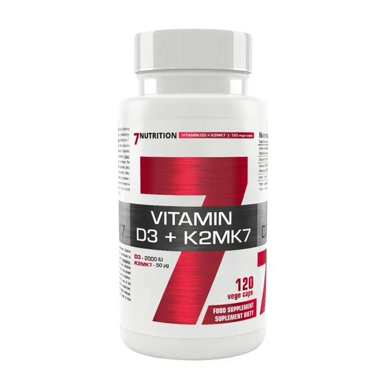 7Nutrition - Vitamin D3+K2MK7 - 120 vege caps.