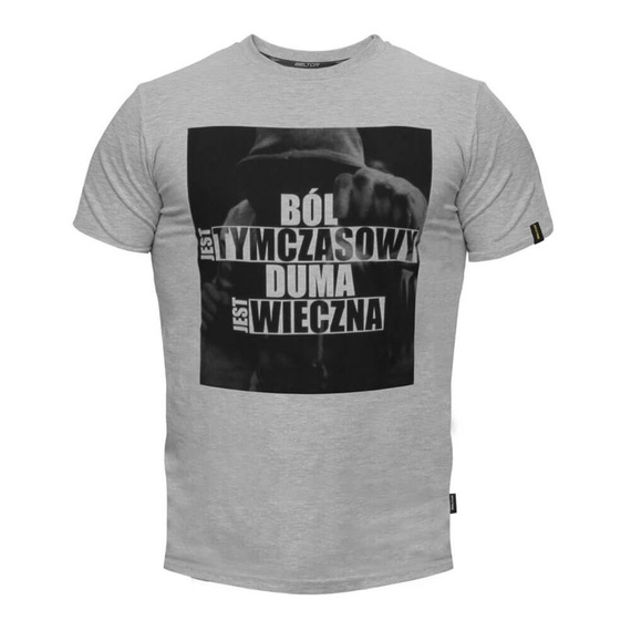 Beltor - T-shirt Slim BÓL JEST TYMCZASOWY grey