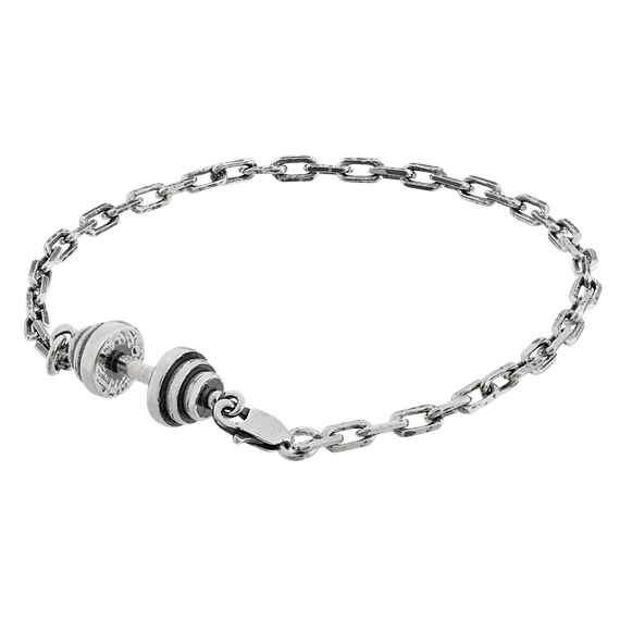 Fit Kolekcja - DUMBBELL Bracelet - Oxidised Sterling Silver