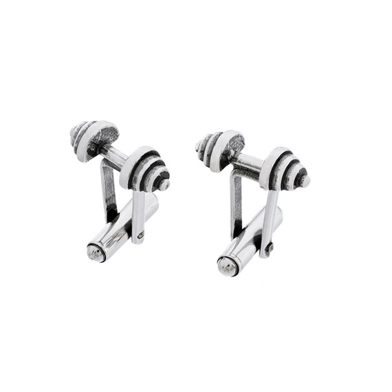 Fit Kolekcja - Oxidised Sterling Silver Cufflinks DUMBBELLS