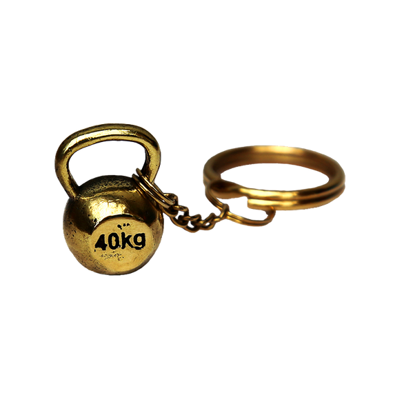 Lazy Superman - Brass Kettlebell Keychain