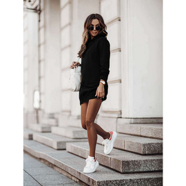 Ivon - VERA Hoodie Sweatshirt Dress - black