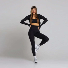 Chiara Wear - Legginsy HIGH wysoki stan - czarne