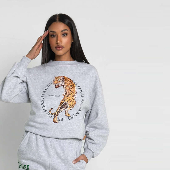 Chiara Wear - Women's Oversize Sweatshirt CIRCLE - grey