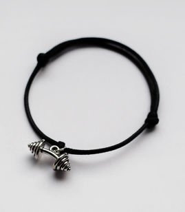 Fit Kolekcja - BENT BARBELL String Bracelet - Black