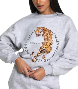 Chiara Wear - Women's Oversize Sweatshirt CIRCLE - grey