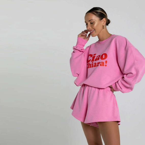Chiara Wear - Bluza damska oversize CIAO CHIARA - różowa