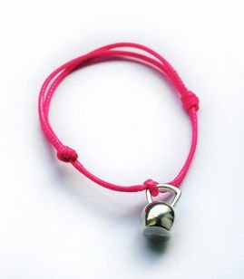 Fit Kolekcja - KETTLEBELL String Bracelet - Neon Pink