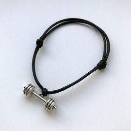 Fit Kolekcja - BARBELL String Bracelet - Black