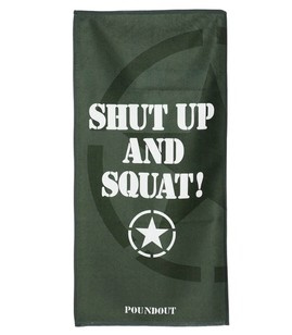 Poundout - Ręcznik na siłownię frotte SHUT UP AND SQUAT 2.0 35 x 70 cm