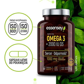 Essensey - Omega 3 + 2000 IU D3 - 90 kaps.