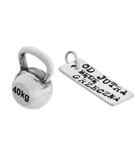 Fit Kolekcja - Set of Two Pendants: KETTLEBELL 001 and I'LL BE A GOOD GIRL... Charm