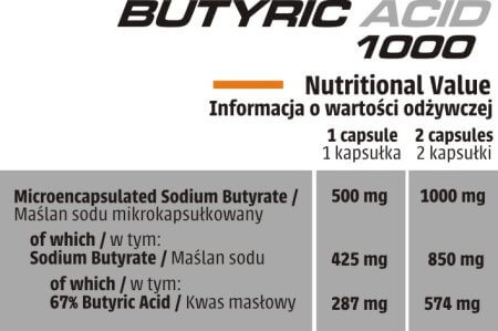 Human Code - Butyric Acid 1000 - Maślan sodu - 120 weg. kaps.