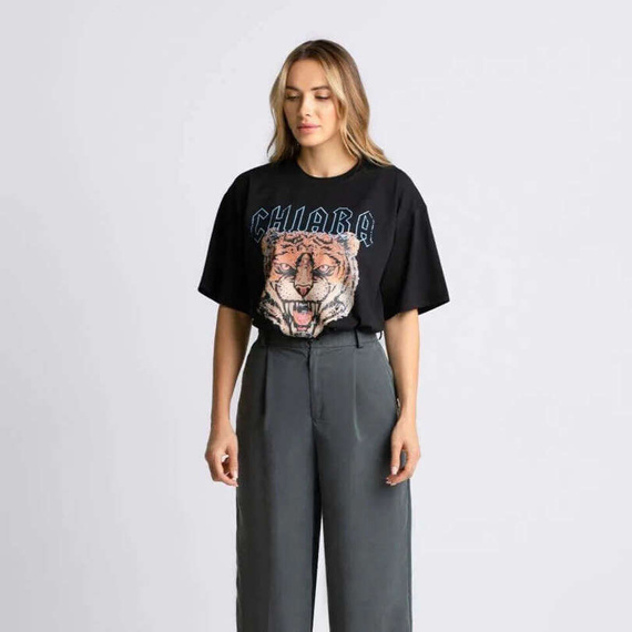 Chiara Wear - T-shirt oversize ROAR - czarny