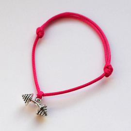 Fit Kolekcja - BENT BARBELL String Bracelet - Neon Pink