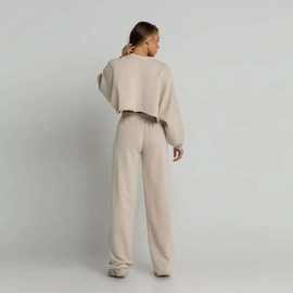 Chiara Wear - Women's SHORT Sweatshirt CALIFORNIA - beige