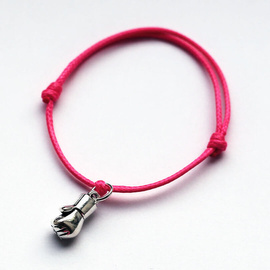 Fit Kolekcja - Mini BOXING GLOVE String Bracelet - Neon Pink