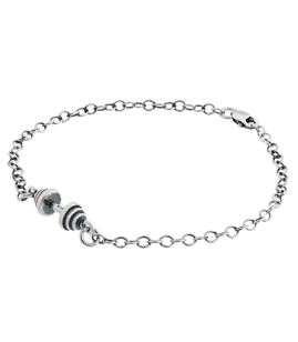 Fit Kolekcja - MINI DUMBBELL Bracelet - Oxidised Sterling Silver