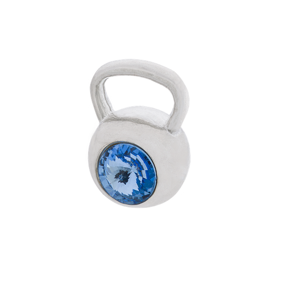 Fit Kolekcja - Sterling Silver Pendant KETTLEBELL SWAROVSKI Light Sapphire