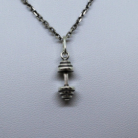 Fit Kolekcja - Oxidised Sterling Silver Pendant DUMBBELL 005