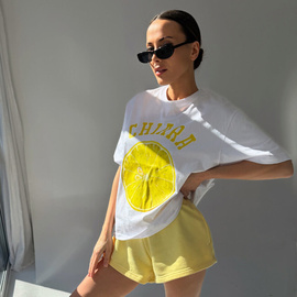 Chiara Wear - T-shirt oversize LEMON - white