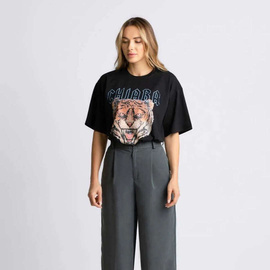 Chiara Wear - T-shirt oversize ROAR - czarny