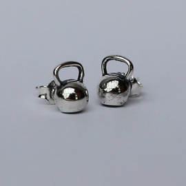 Fit Kolekcja - KETTLEBELL Earrings Sterling Silver Studs