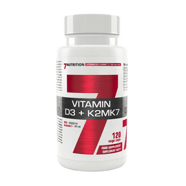 7Nutrition - Vitamin D3+K2MK7 - 120 vege caps.