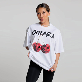 Chiara Wear - T-shirt oversize CHERRY - white