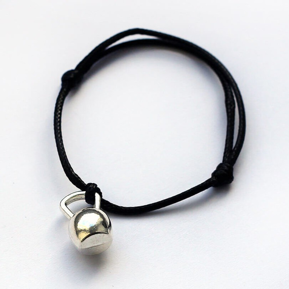 Fit Kolekcja - KETTLEBELL String Bracelet - Black