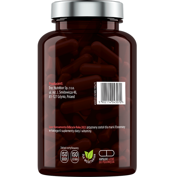 Essensey - Kofeina 200 mg - 120 kaps. KRÓTKA DATA 10.2025