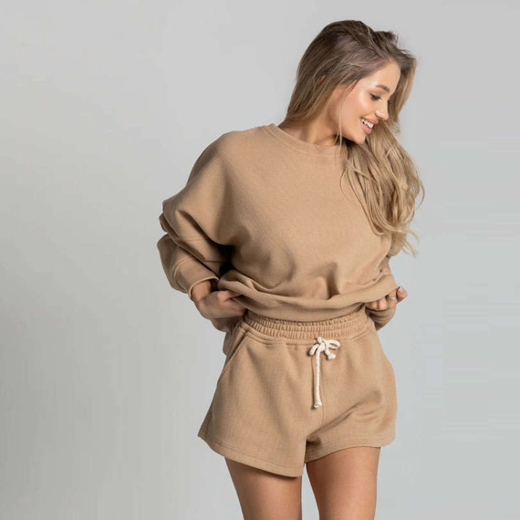 Chiara Wear - Szorty dresowe WAFFLE - karmel