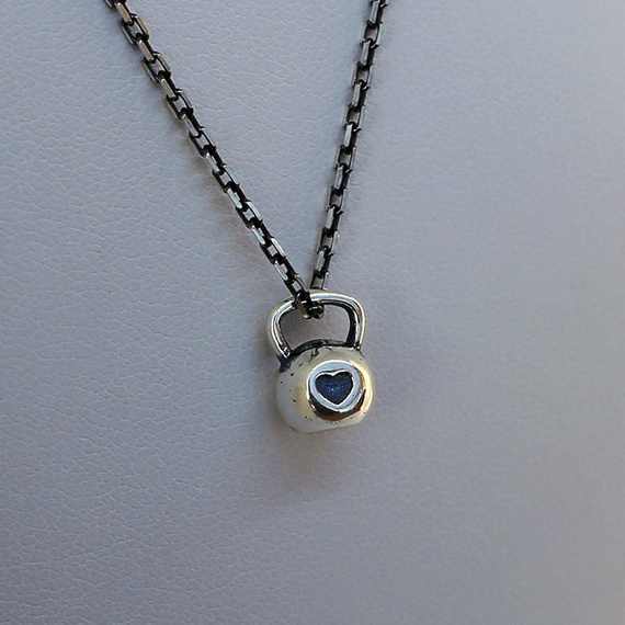 Fit Kolekcja - Oxidised Sterling Silver Pendant KETTLEBELL 003 MINI ❤