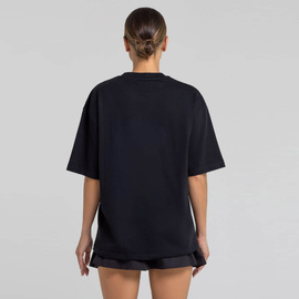 Chiara Wear - T-shirt bawełniany oversize CHERRY - czarny