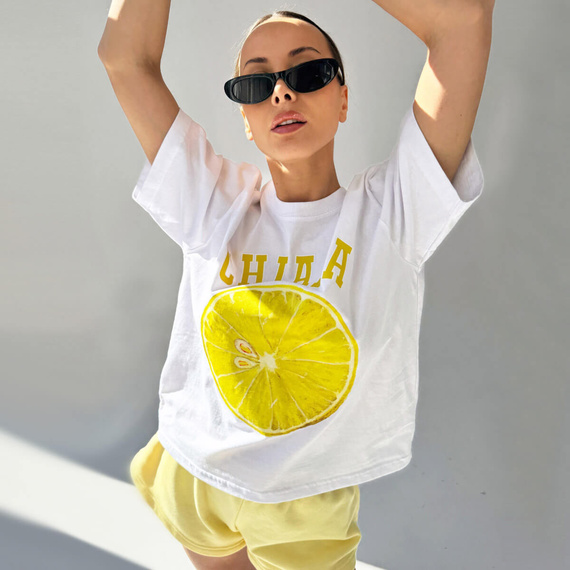 Chiara Wear - T-shirt oversize LEMON - white