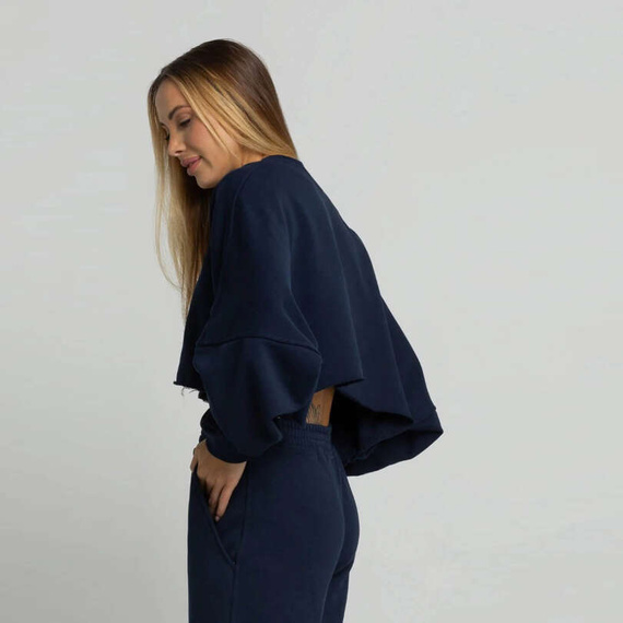 Chiara Wear - Women's SHORT Sweatshirt CALIFORNIA - navy-beige