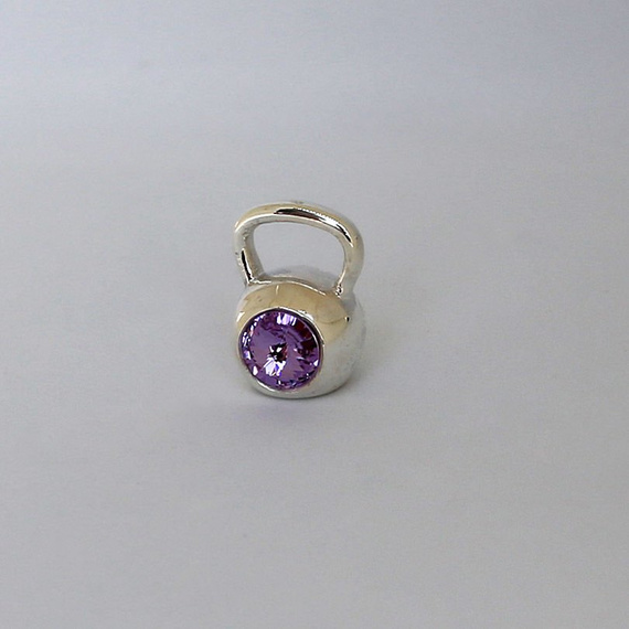 Fit Kolekcja - Sterling Silver Pendant KETTLEBELL SWAROVSKI Violet