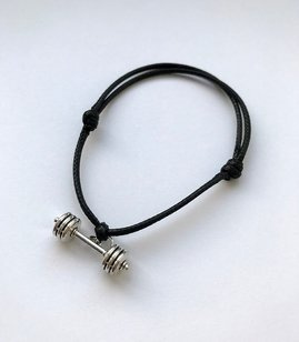 Fit Kolekcja - BARBELL String Bracelet - Black