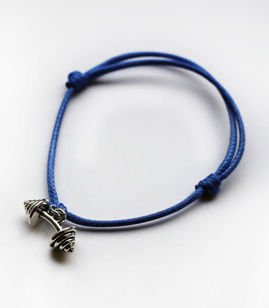 Fit Kolekcja - BENT BARBELL String Bracelet - Royal Blue
