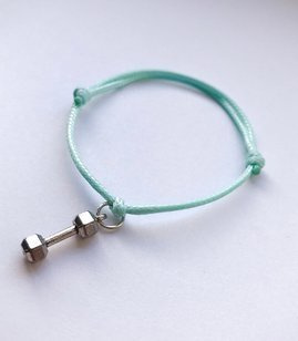 Fit Kolekcja - DUMBBELL String Bracelet - Pastel Mint